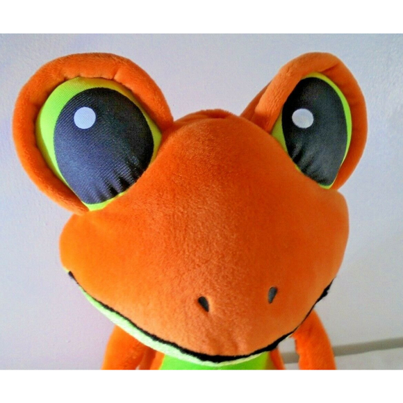 Six Flags Grand Prairie Texas Gecko orange green Plush Stuffed Animal Toy rare - Picture 2 of 7